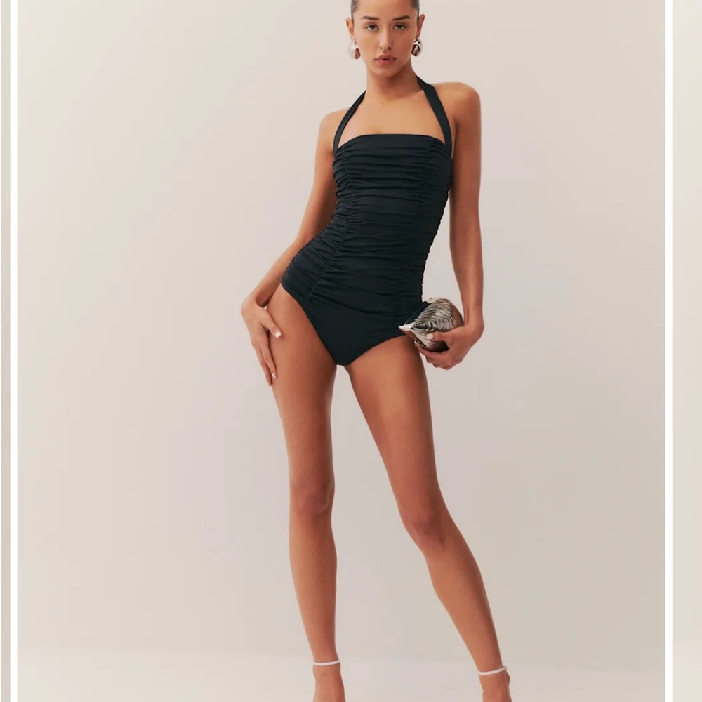 Reformation Holly One Piece Swimsuit Black - Size S